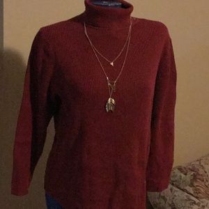 Deep red turtleneck